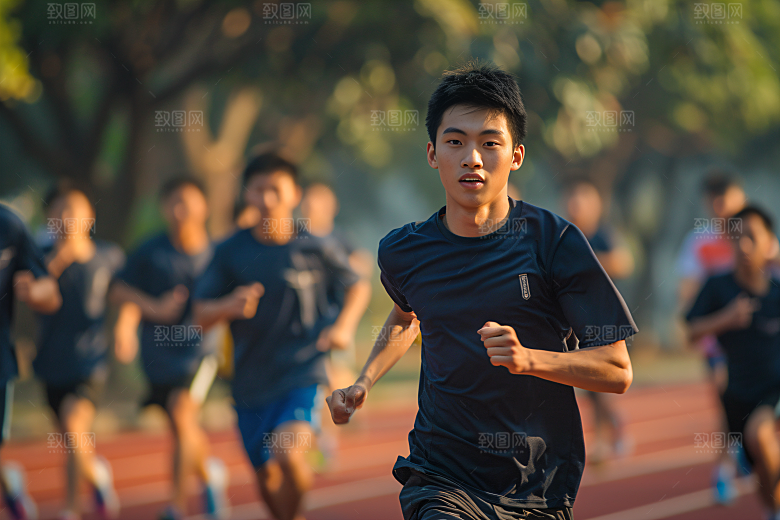 校园运动操场体育课摄影图