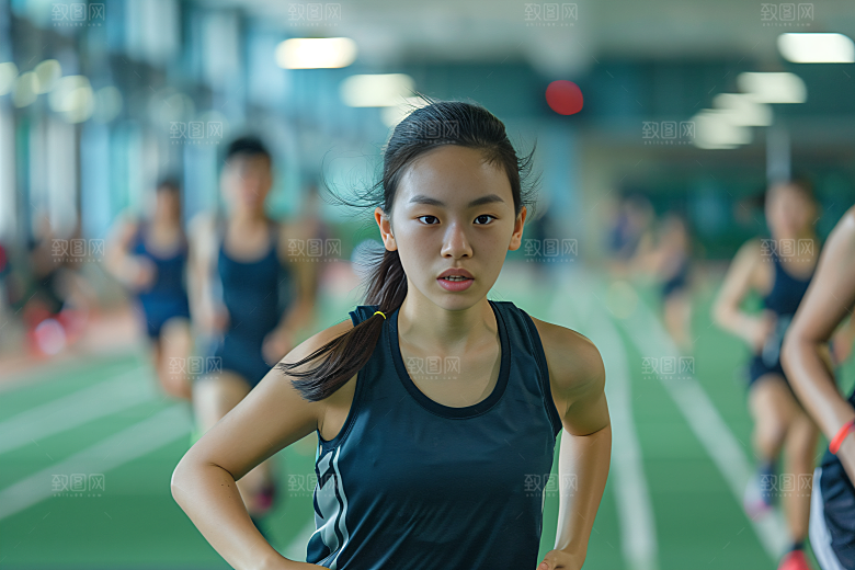 校园运动培训学生摄影图