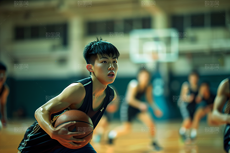 校园运动培训上课摄影图