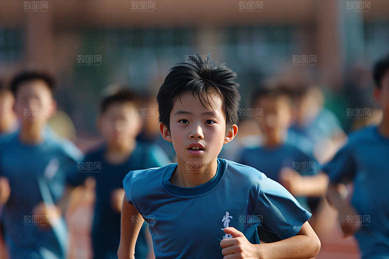 校园运动培训学生摄影图