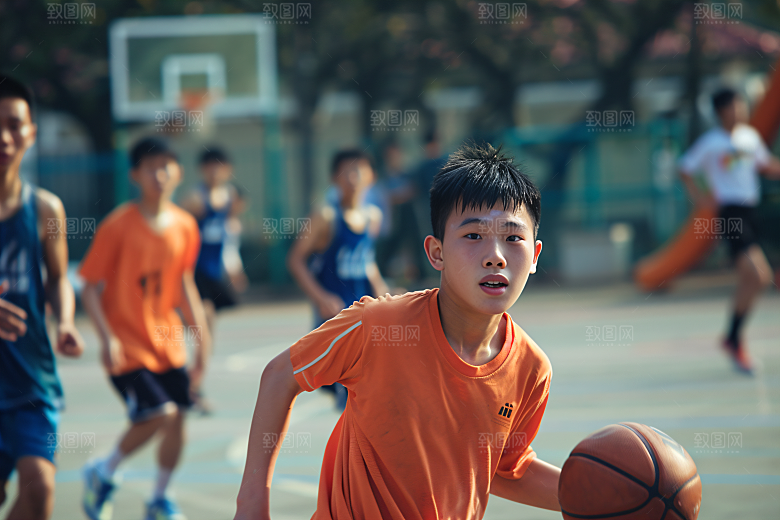 校园运动操场上课摄影图