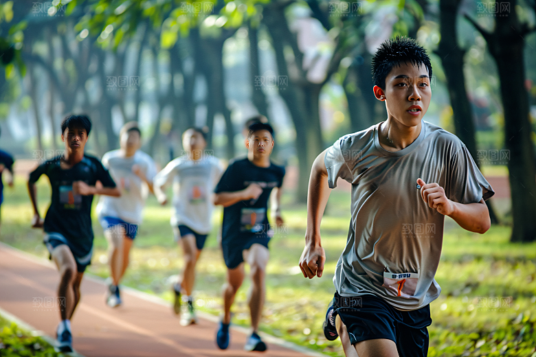 校园运动体育课学生摄影图