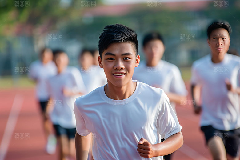 校园运动体育课青少年摄影图
