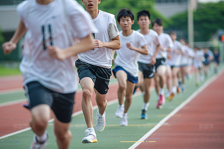 校园运动操场体育课摄影图