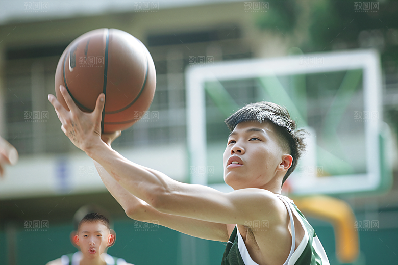 校园运动青少年体育课摄影图