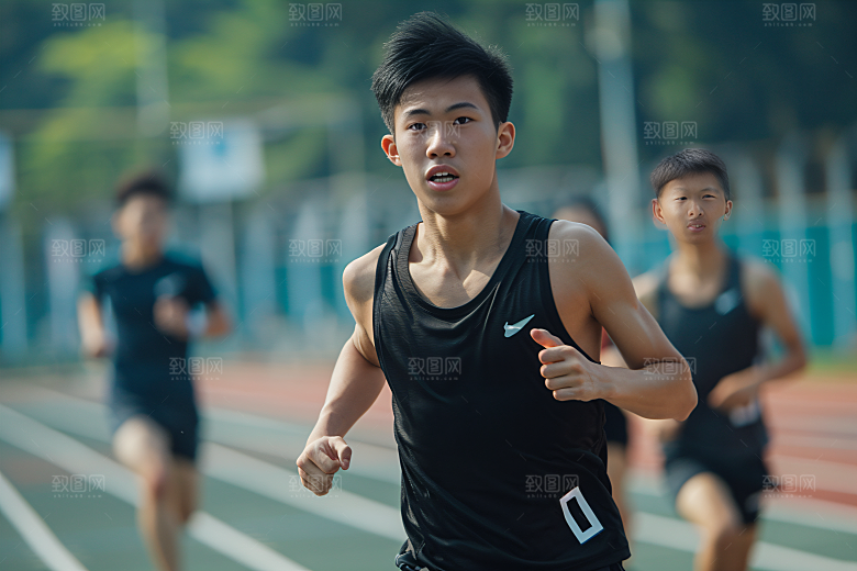 校园运动操场上课摄影图