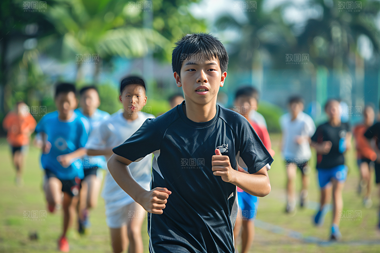 校园运动青少年上课摄影图