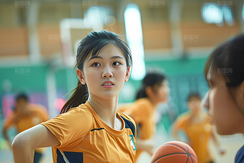 校园运动操场培训摄影图