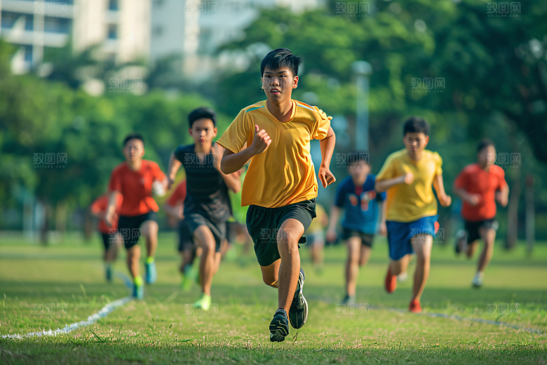 校园运动学生操场摄影图