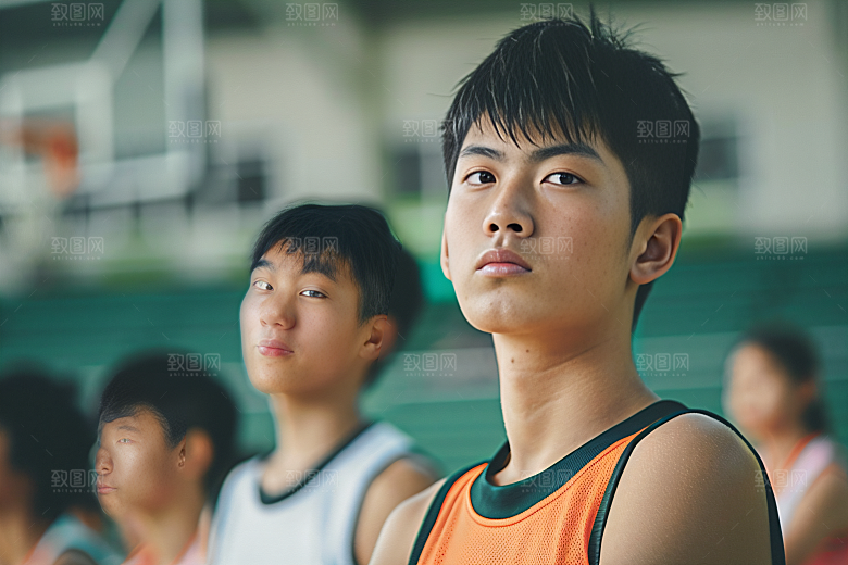 校园运动培训学生摄影图