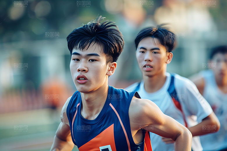 校园运动培训学生摄影图