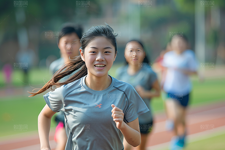 校园运动锻炼上课摄影图