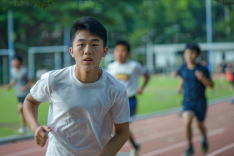 校园运动运动场锻炼摄影图