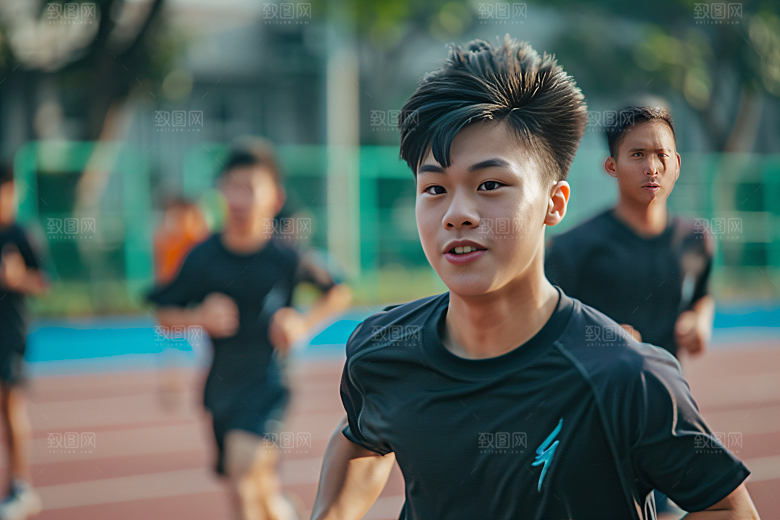 校园运动运动场锻炼摄影图