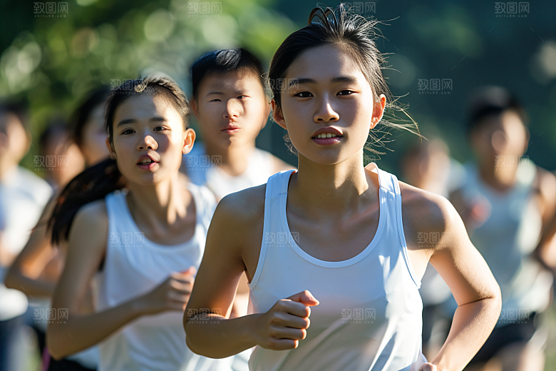 校园运动青少年操场摄影图