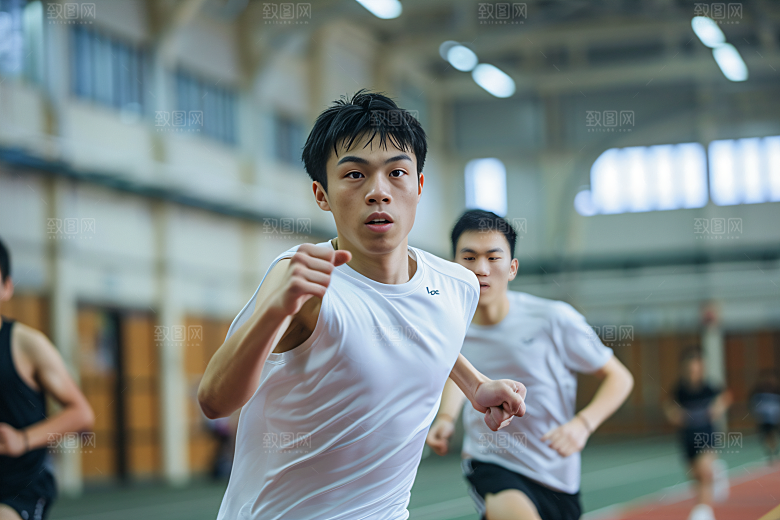 校园运动体育课学生摄影图