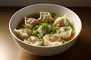云吞饺子面食美食摄影图