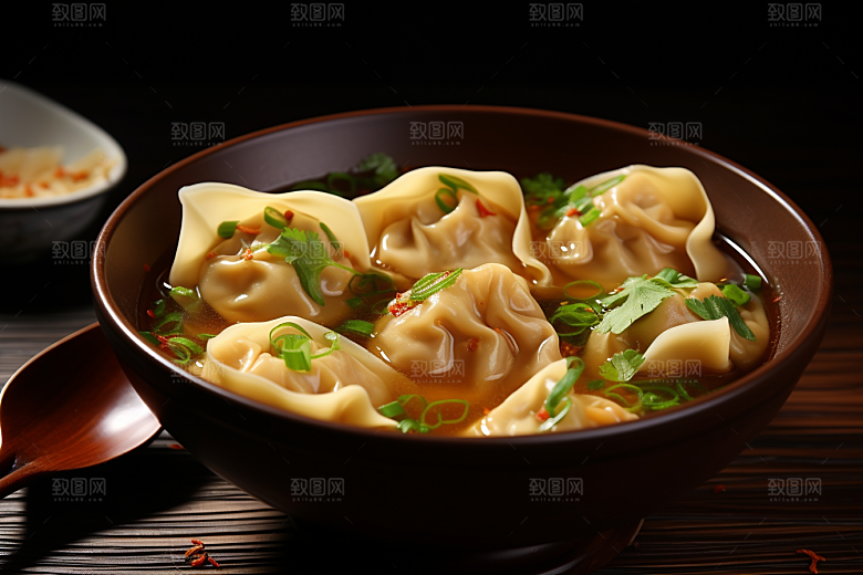 云吞饺子小吃早饭摄影图