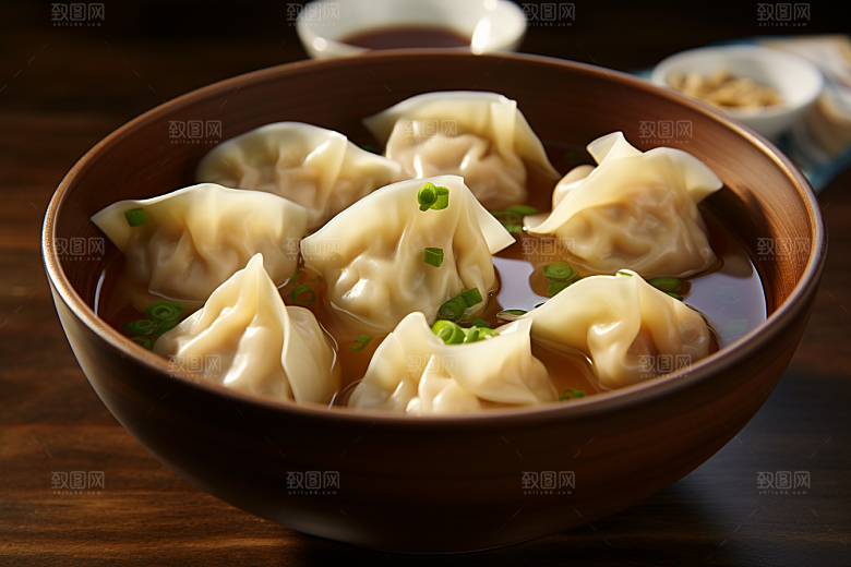 云吞饺子美味面食摄影图