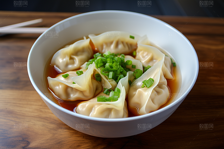云吞饺子美食高清摄影图