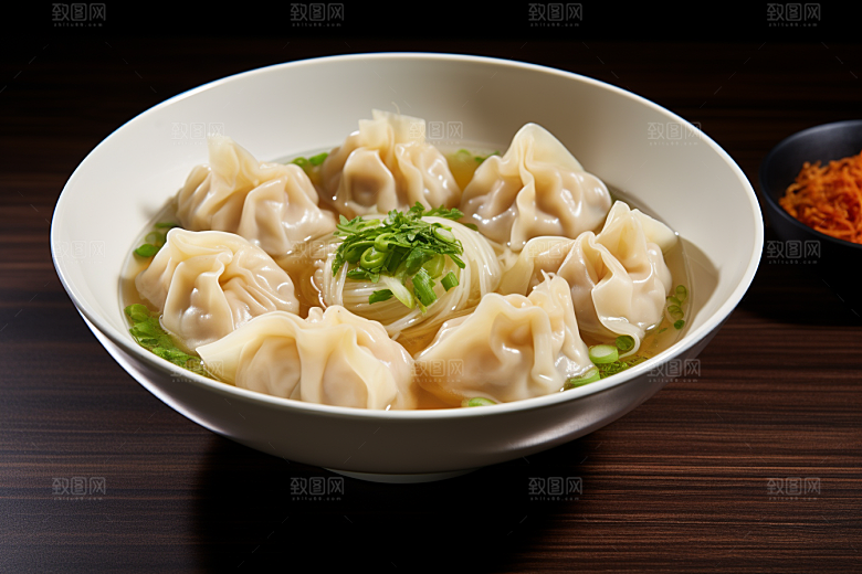 云吞饺子馄饨美味摄影图