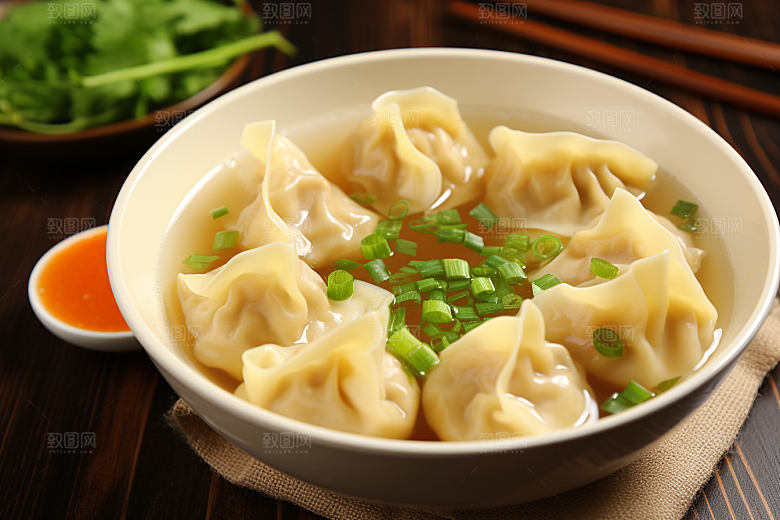 云吞饺子素材小吃摄影图