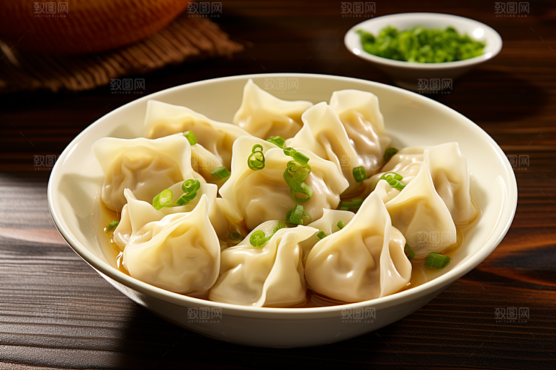 云吞饺子馄饨小吃摄影图