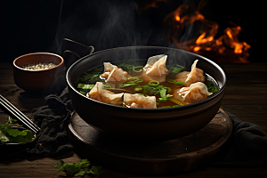 云吞饺子面食素材摄影图