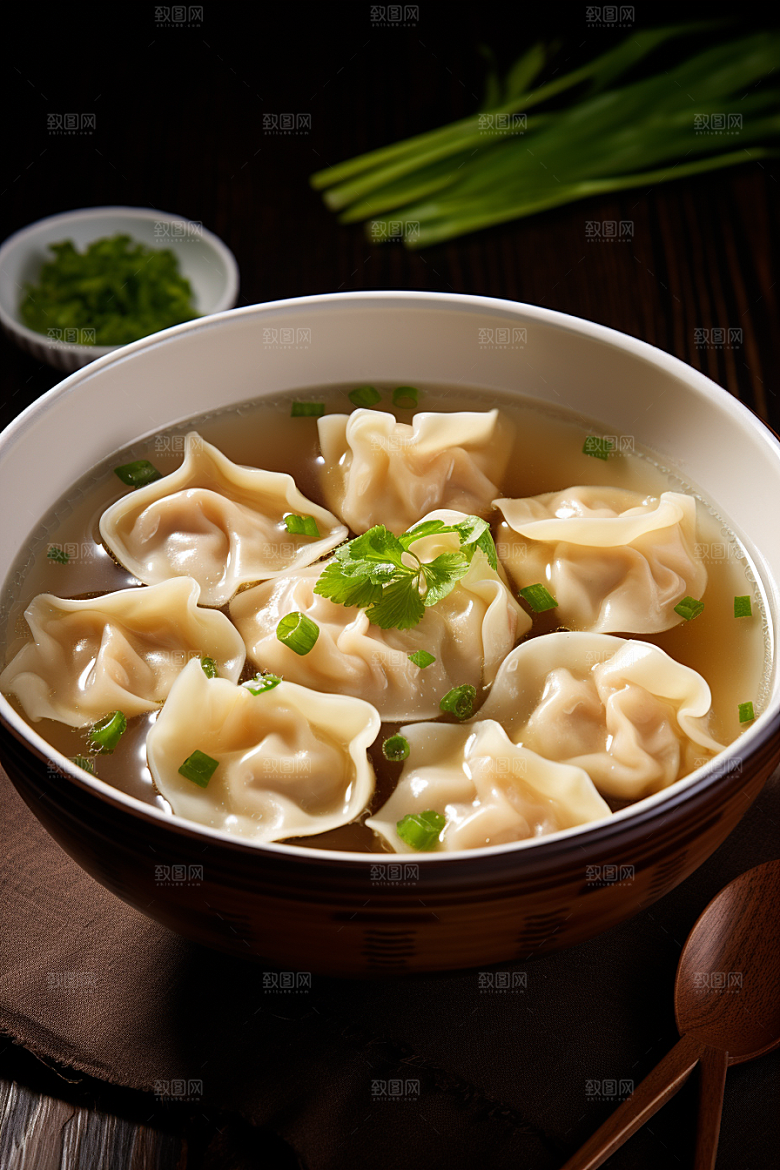 云吞饺子美食小吃摄影图