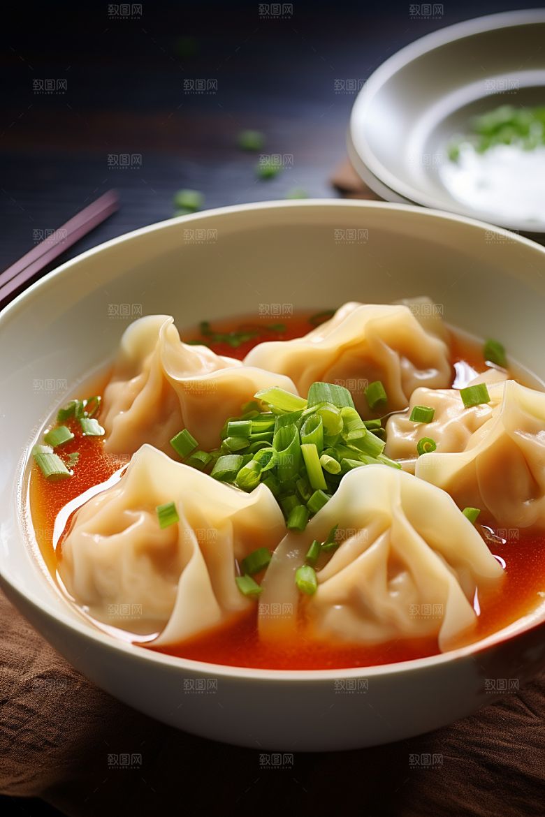 云吞饺子素材早饭摄影图