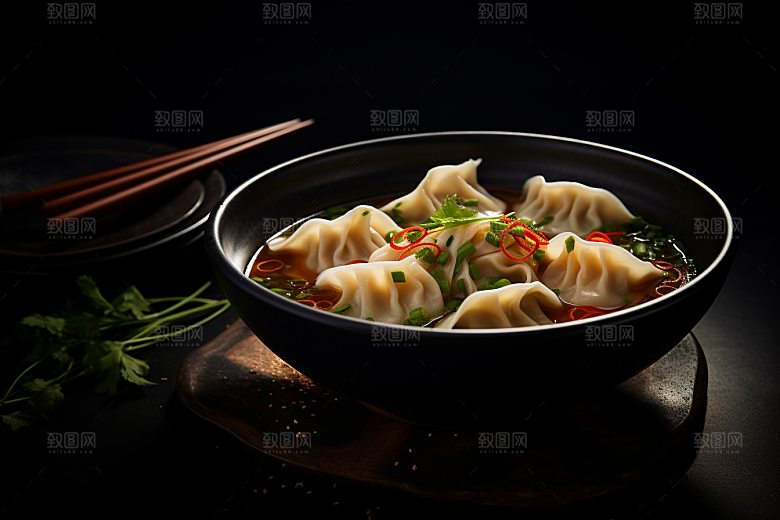 云吞饺子素材美食摄影图