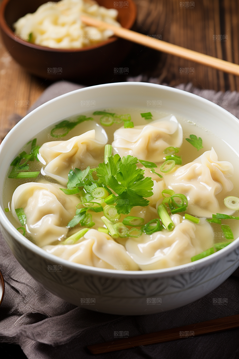 云吞饺子美味美食摄影图