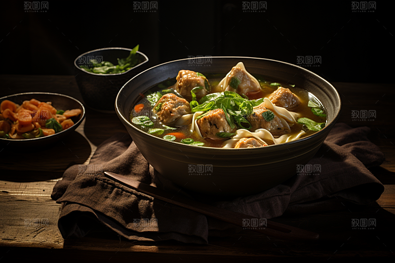 云吞饺子小吃早饭摄影图