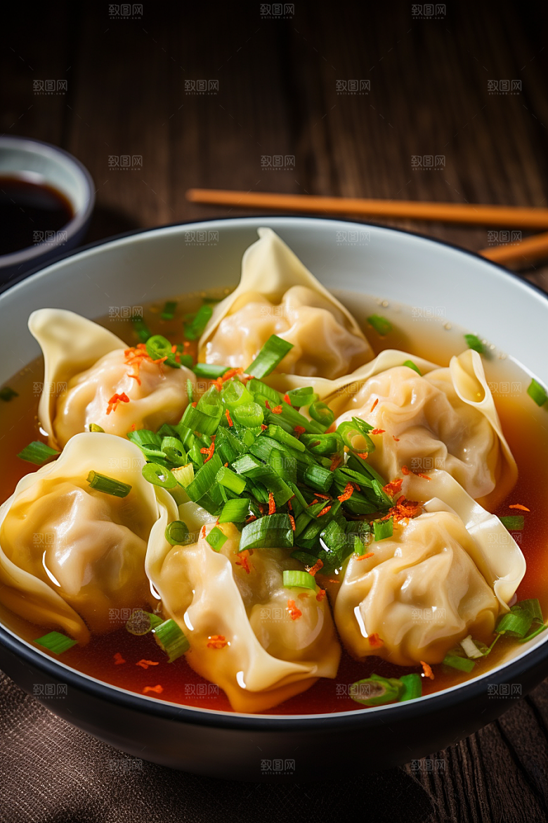 云吞饺子美食美味摄影图