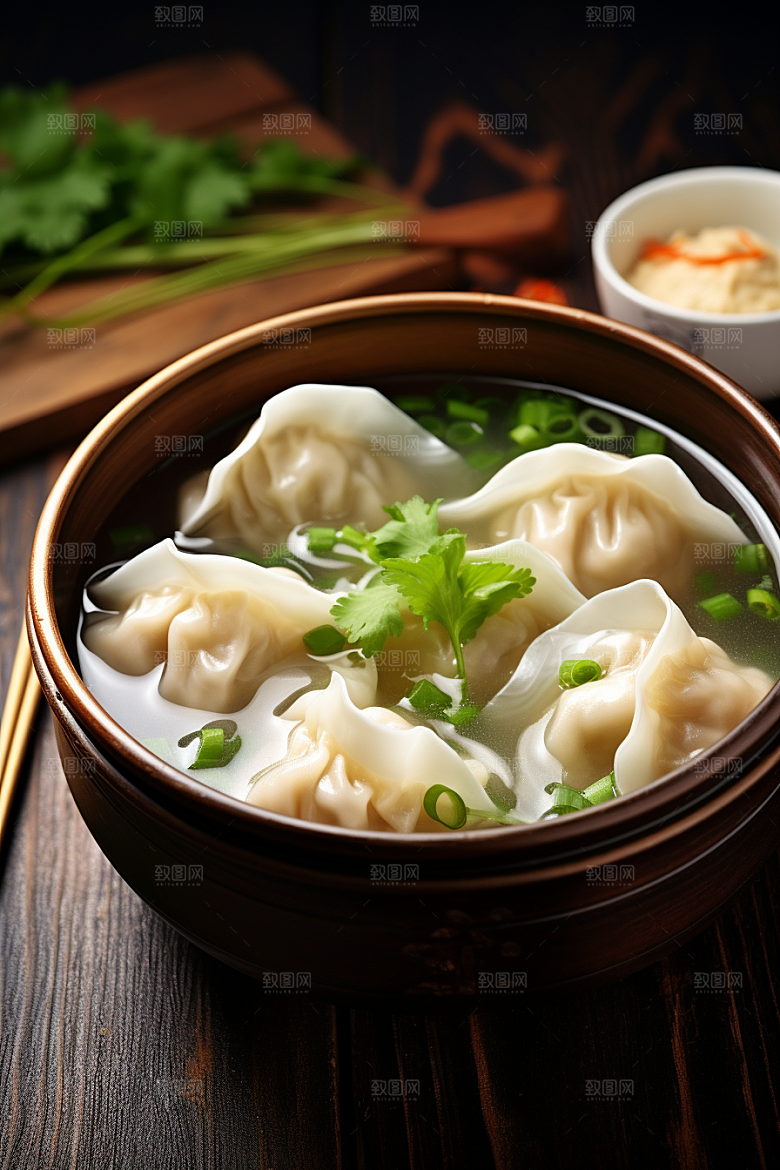 云吞饺子美味美食摄影图