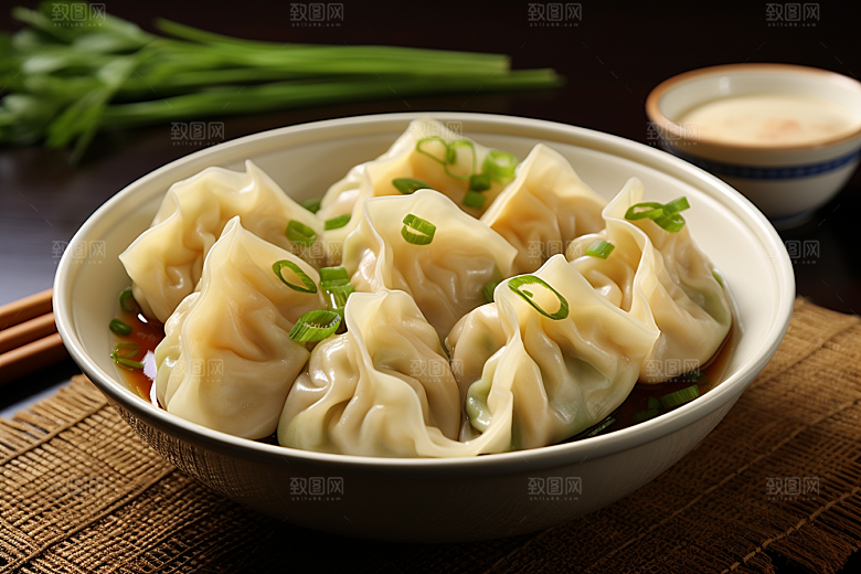 云吞饺子小吃馄饨摄影图