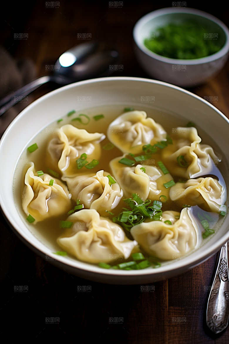 云吞饺子早饭馄饨摄影图