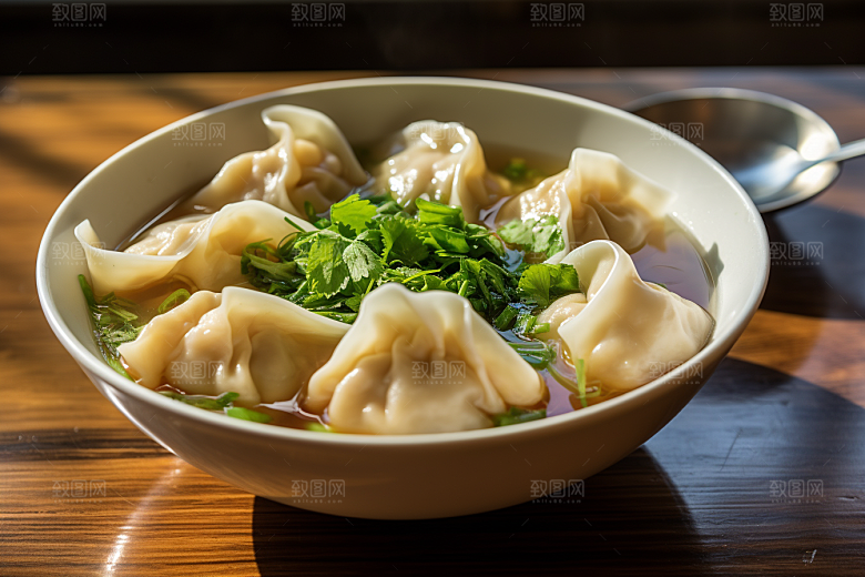 云吞饺子小吃早饭摄影图