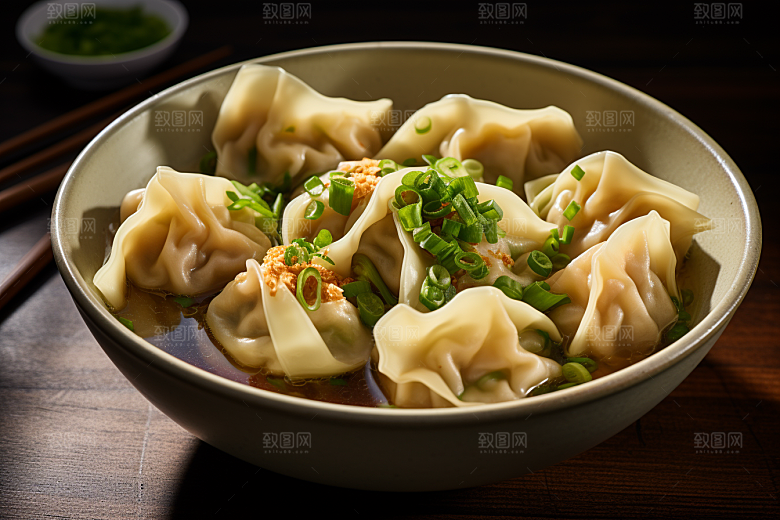 云吞饺子早饭小吃摄影图