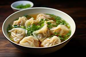 云吞饺子美食面食摄影图