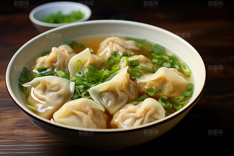 云吞饺子美食面食摄影图