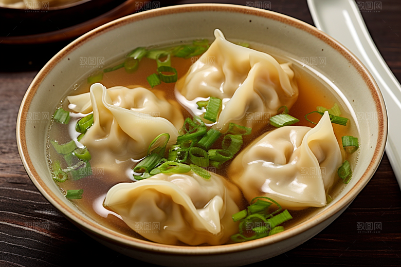 云吞饺子馄饨美味摄影图