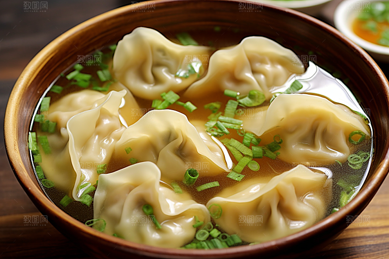 云吞饺子面食美食摄影图