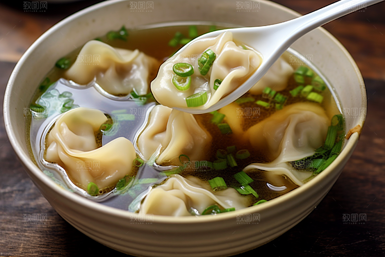 云吞饺子小吃高清摄影图