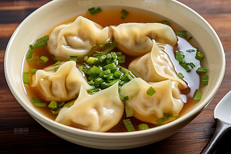 云吞饺子美味素材摄影图