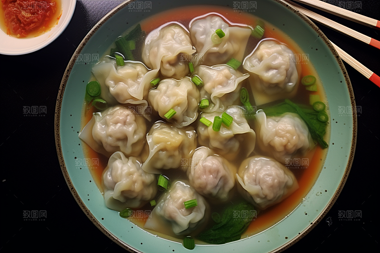 云吞饺子素材美味摄影图