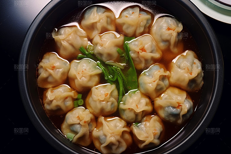 云吞饺子早饭小吃摄影图