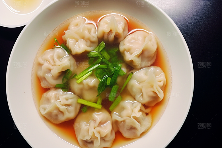 云吞饺子小吃素材摄影图
