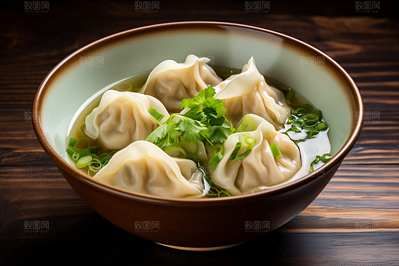 云吞饺子高清早饭摄影图