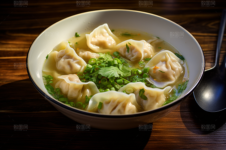 云吞饺子馄饨美味摄影图
